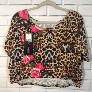 Betsey Johnson Cheetah Print Crop Top NWT